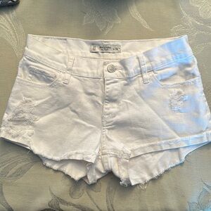 Abercrombie & Fitch white jean shorts
